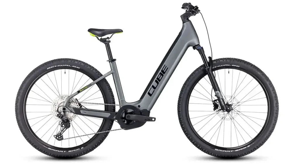 Gray Cube Reaction Hybrid Pro Easy Entry electric step through bicycle on a white background