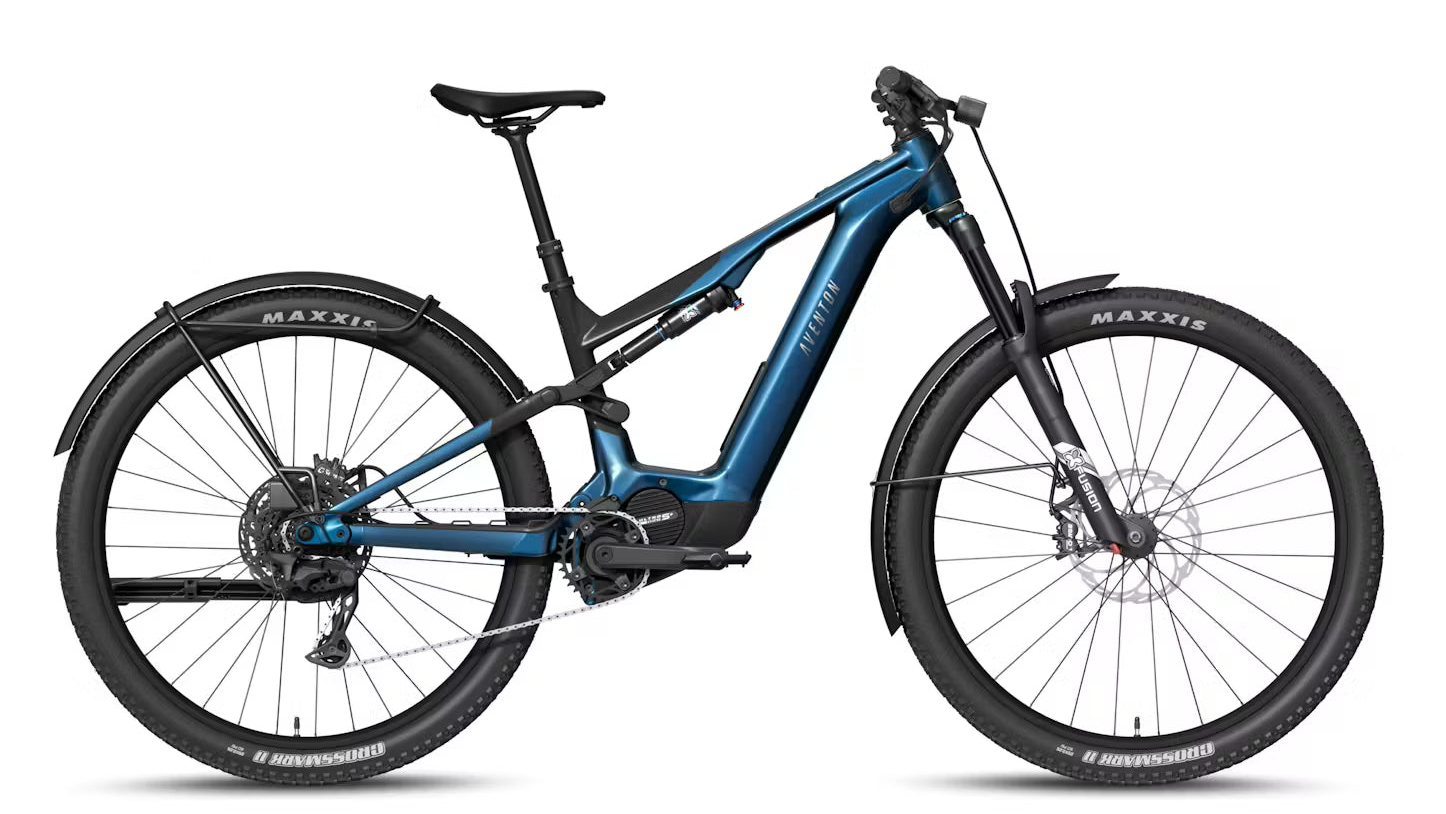 Blue electric bicycle on a white background