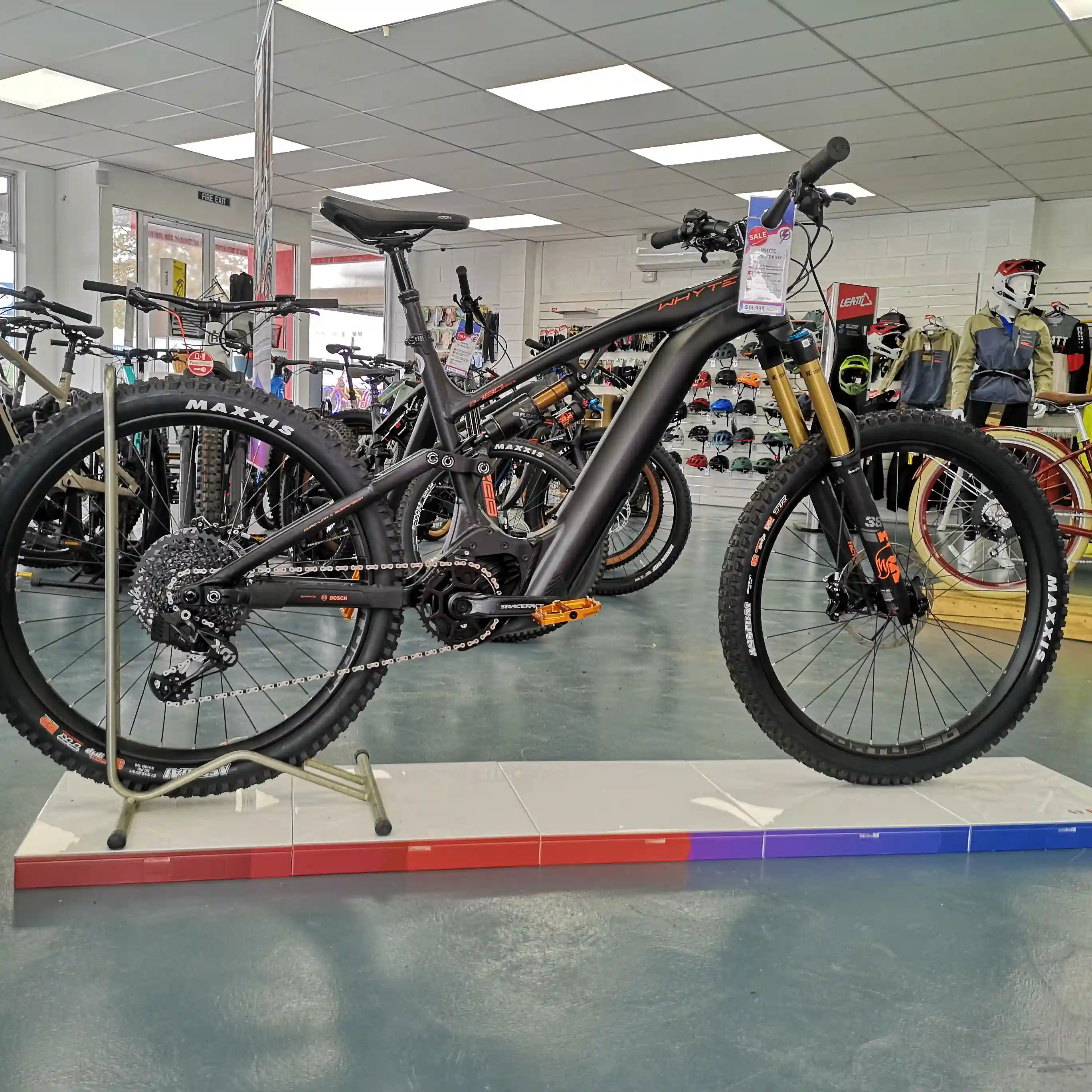 Electric Bike Rotorua Inside Shop featering Whyte E-180S