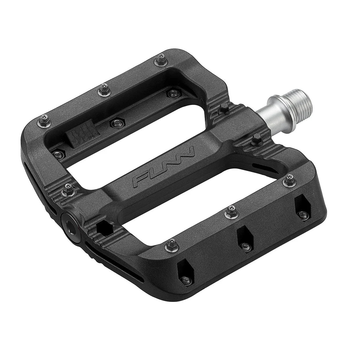 Funn Black Magic Flat Pedals with black pins