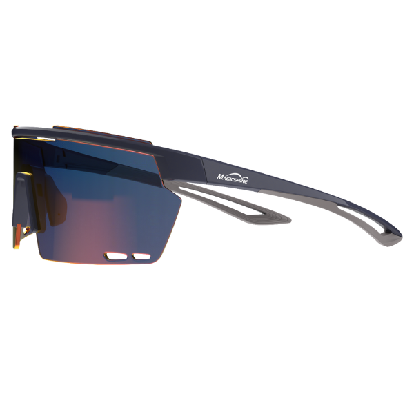 Magic Shine Rouleur Eyewear - Classic - Blue / Grey Frame - Silver Mirror Lense