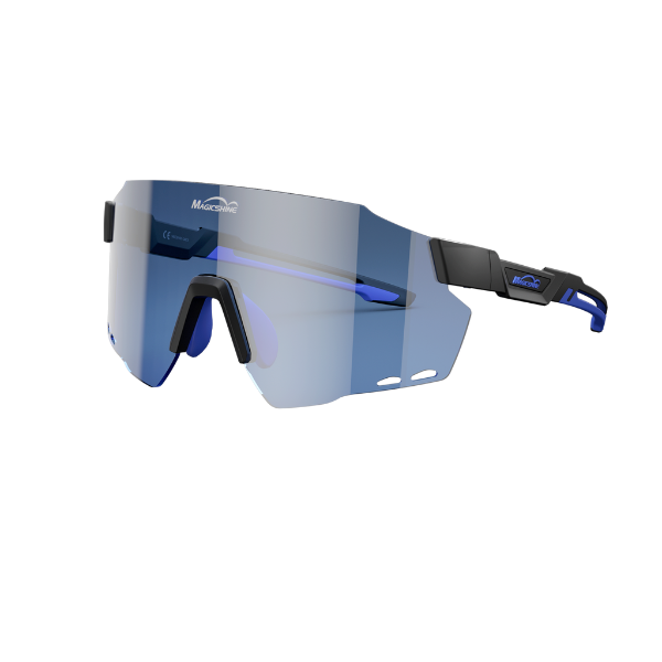 Magic Shine Windbreaker Eyewear - Classic - Matte Black / Blue Mirror Lens