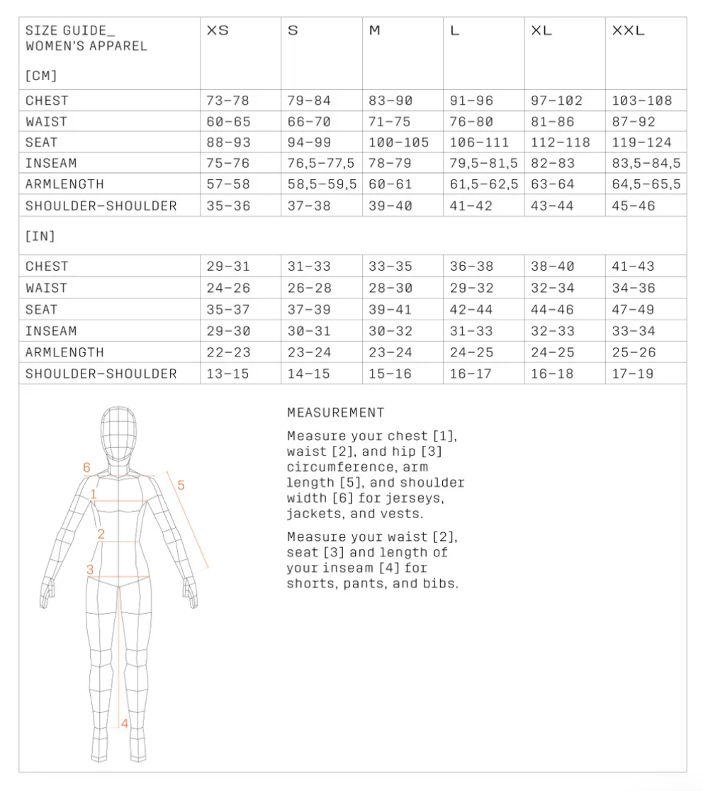 Women's Apparel Size Guide