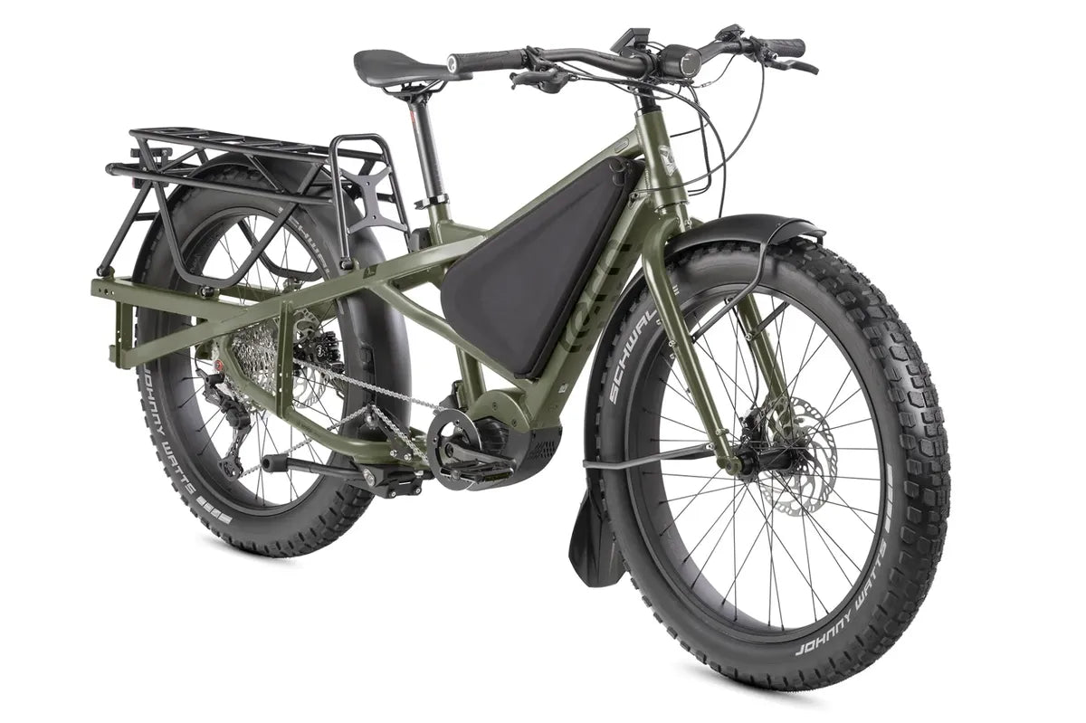 Tern Orox S12 Adventure Cargo E-bike in green side picture