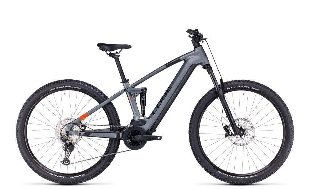 Cube Stereo Hybrid 120 Pro E-MTB Grey/Orange – Electric Bike Rotorua