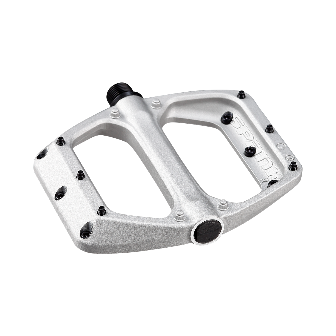 Spank Spoon DC MTB Flat Pedal side in silver