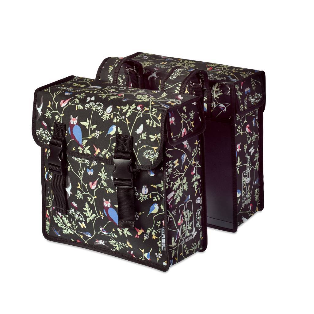 Basil Wanderlust Double Pannier Bag - Charcoal