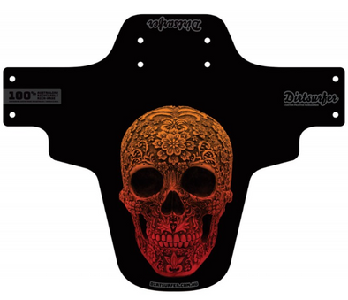 Dirtsurfer Carved Skull mudguard in black.