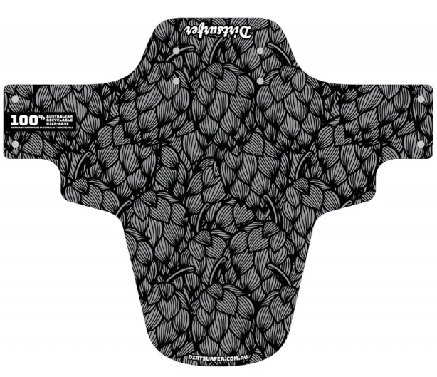 Dirtsurfer mudguard in Hops silver/black style.