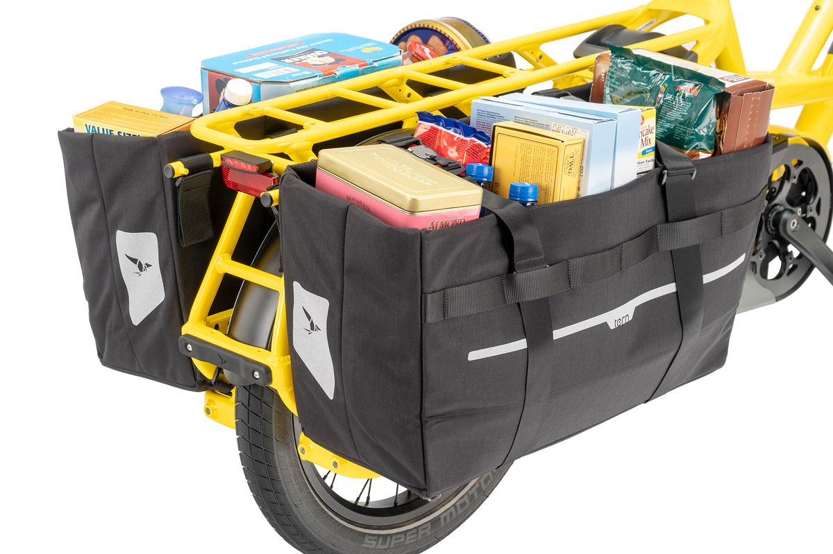 Tern GSD Cargo Hold 52 Pannier with groceries