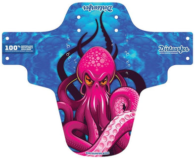Octopus Pink on Blue Dirtsurfer Mudguard