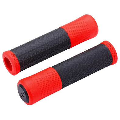Red and black mountain bike grips