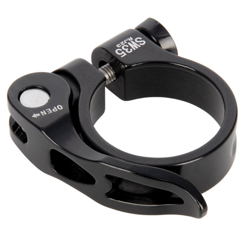 Black Oxford aluminum quick release seat post clamp for bicycles