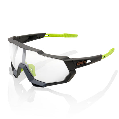 100% Speedtrap Photocromic Sunglasses - Soft Tact Cool Grey - Tilted View