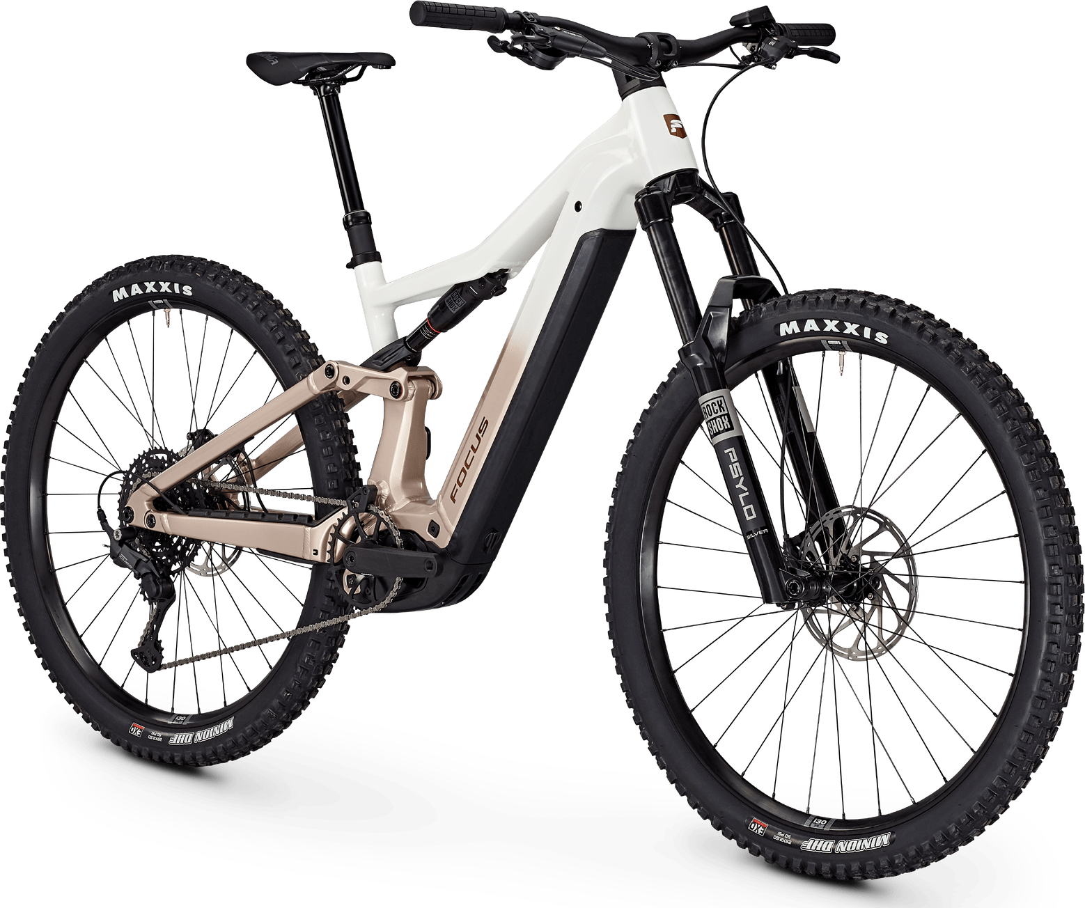 Focus Jam² 6.7 800Wh E-Mountain Bike on a stand with a transparent background
