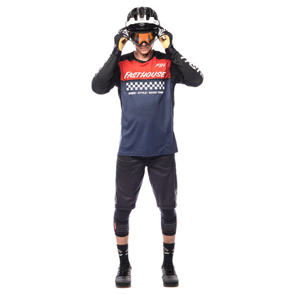 Fasthouse Alloy Mesa LS Jersey Heather Red/Navy Model
