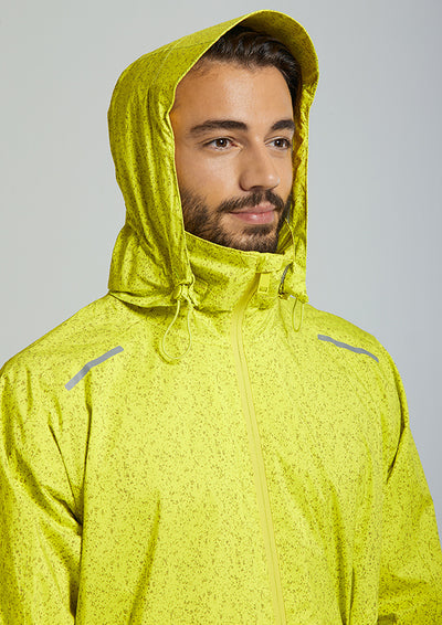 Basil Men's Skane Hi Vis Rain Jacket -Adjustable hood, even in combination with a helmet