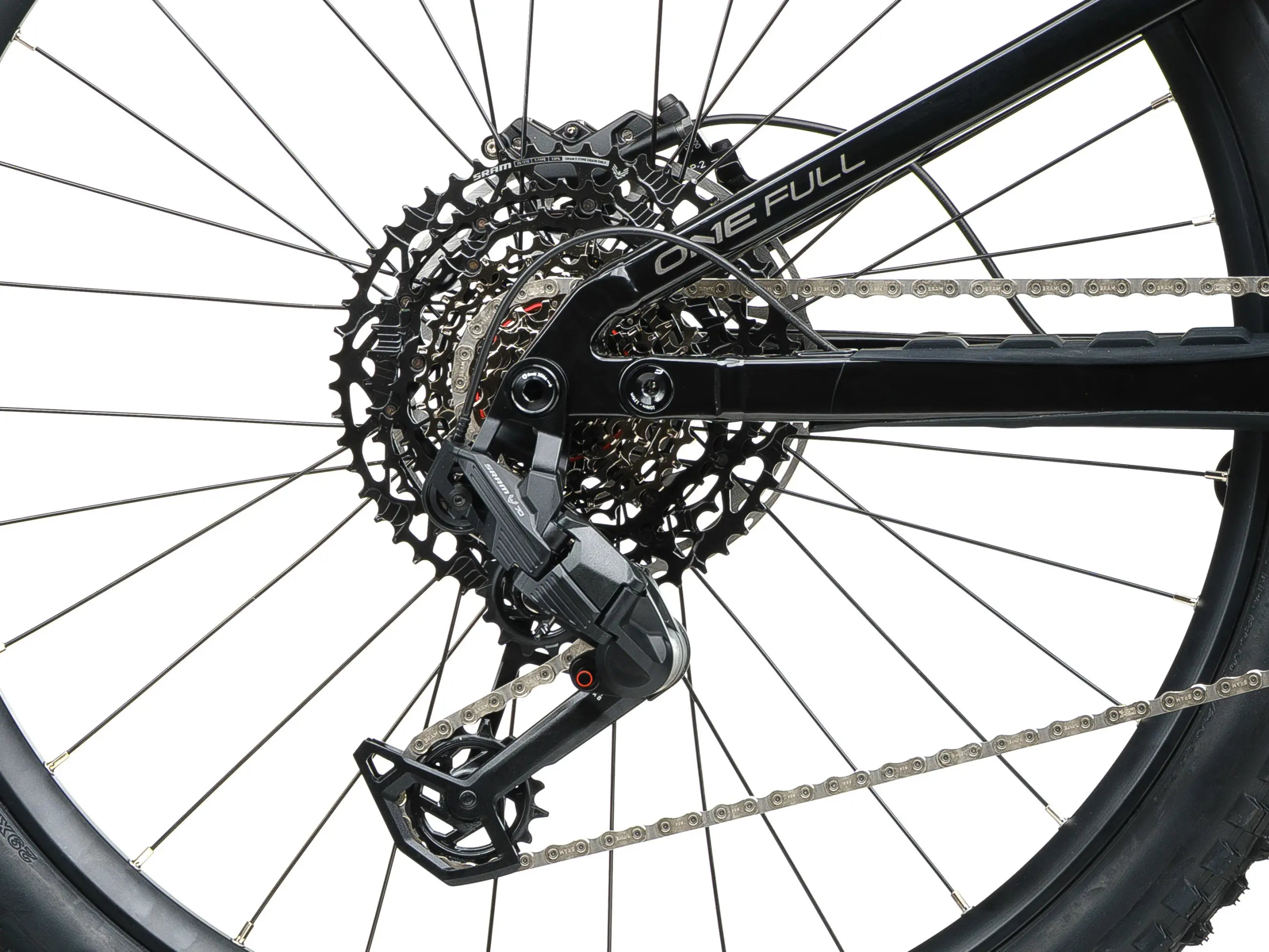 Close-up of Crussis ONE-Full 11.11 gear system on a white background