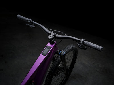 Crussis e-Full 12.11 Pro X E-MTB with digital display on a dark background