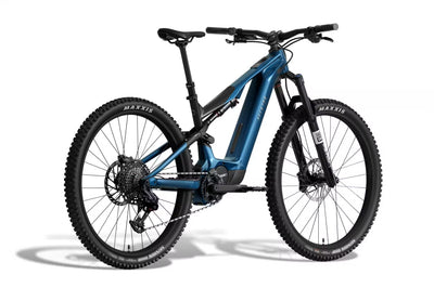 Blue Aventon Current ADV electric bicycle on a white background