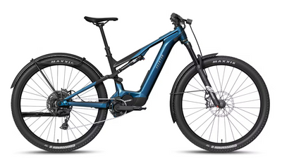 Blue electric bicycle on a white background