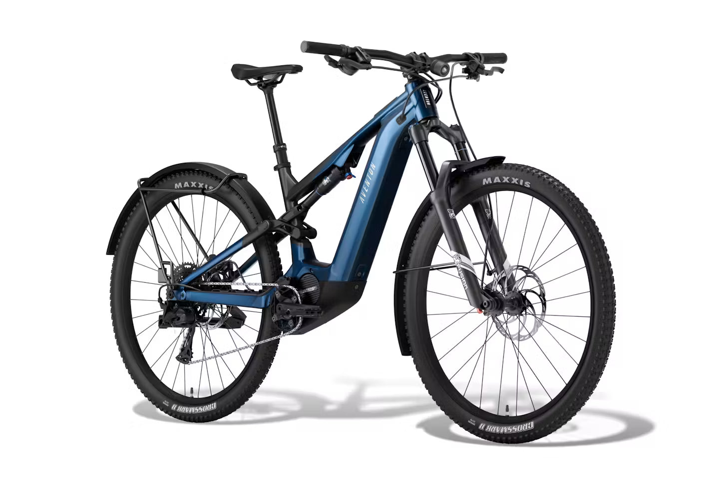Blue electric bicycle on a white background