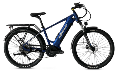 Blue electric bicycle, Wattwheels Bighorn S V4 E-Bike, on a white background