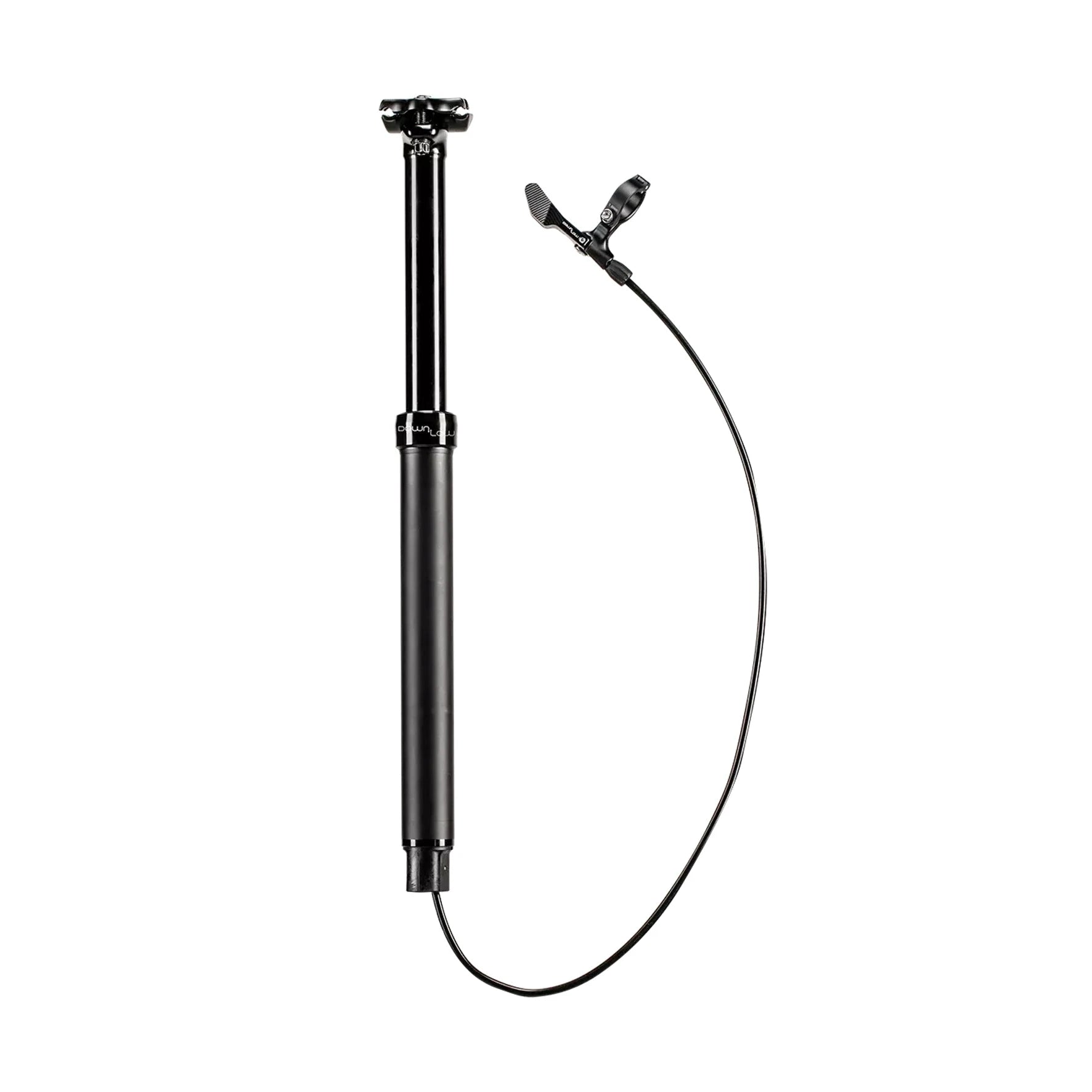 Black bicycle pump with hose on a white background