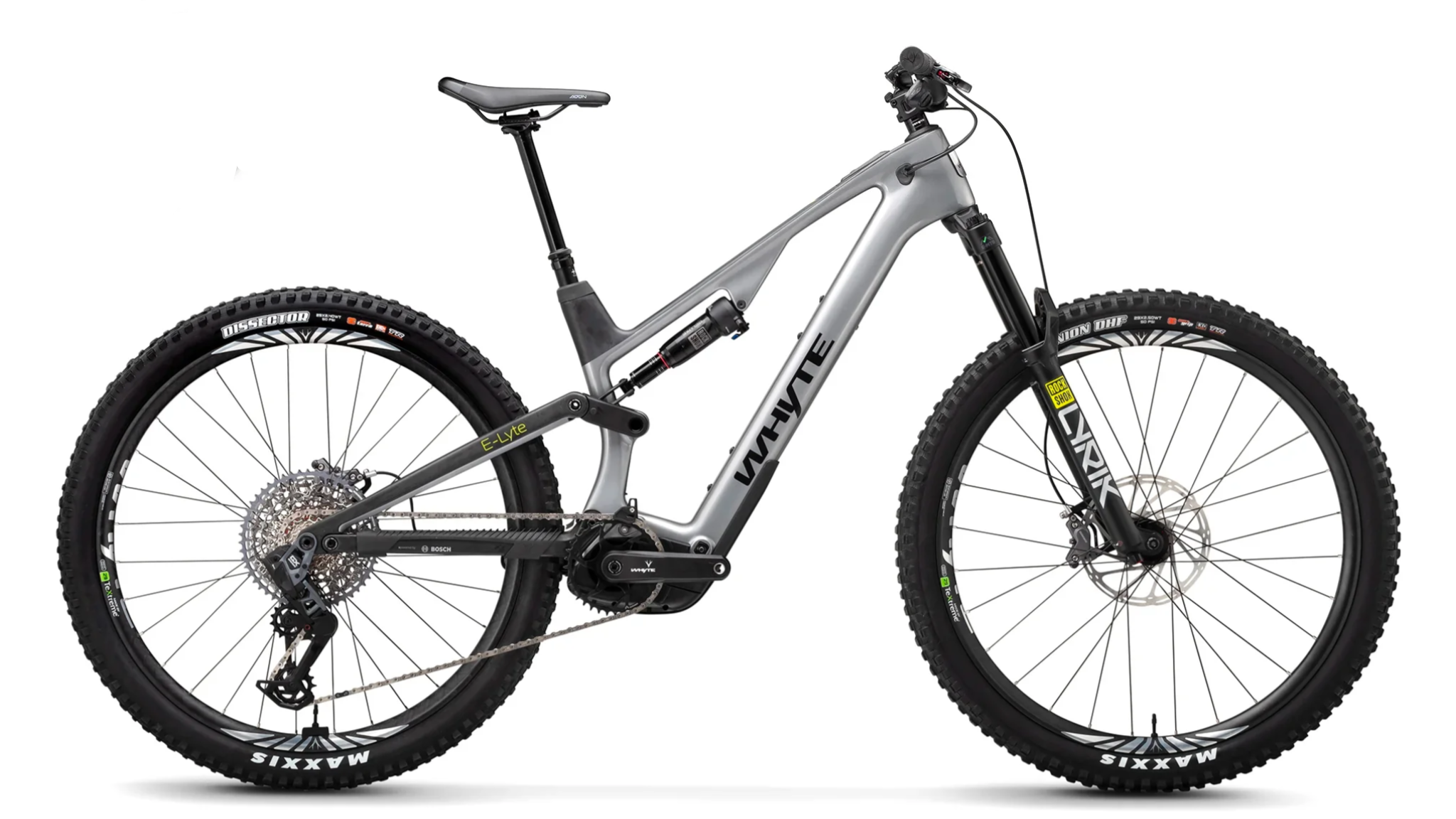 Whyte E-Lyte 150 RSX Trail/Enduro E-Mountain Bike. Mid Drive. Grey