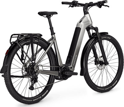 Electric bicycle Focus AVENTURA² 6.7 WA on a stand with a transparent background