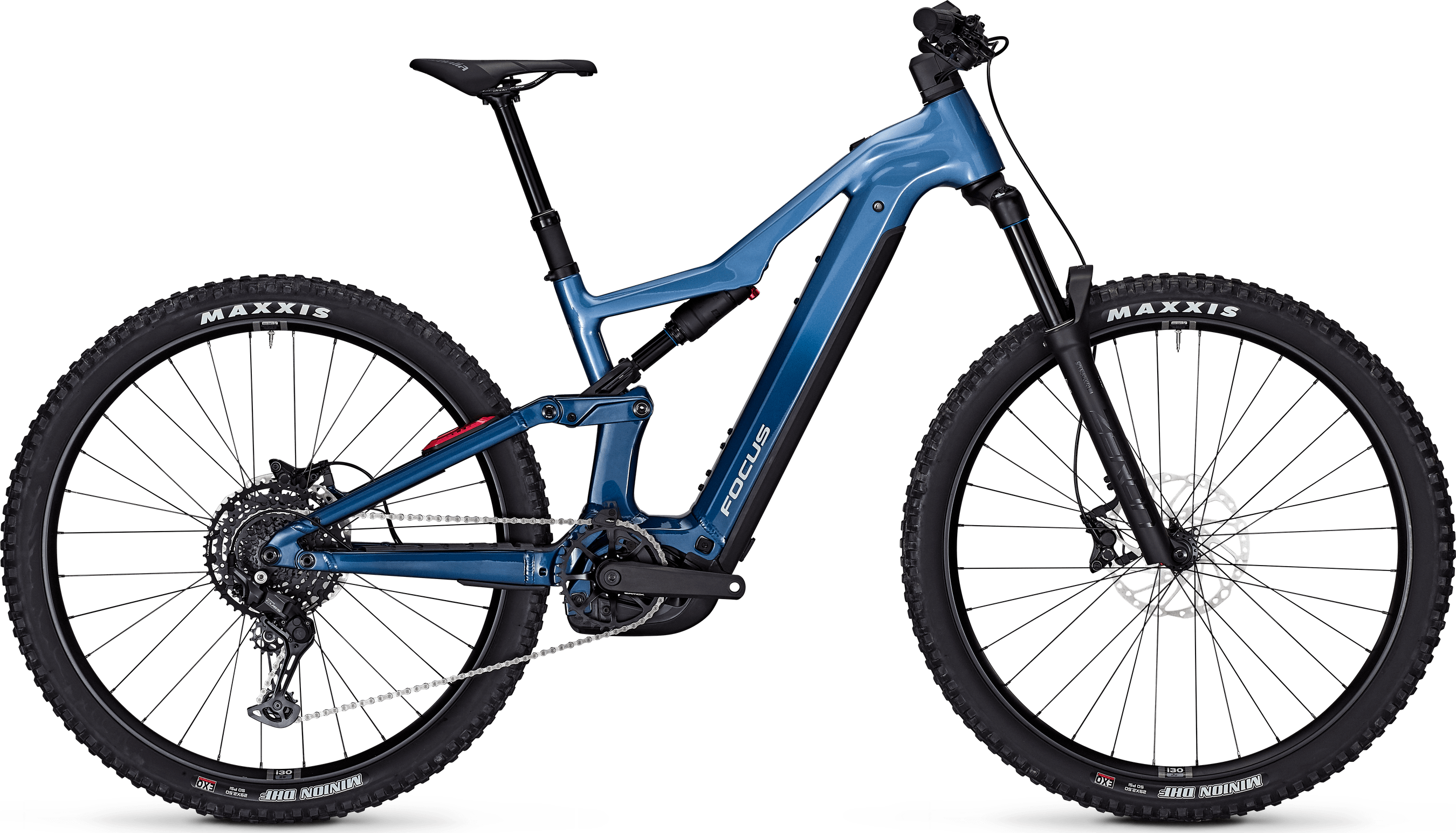 Focus THRON² 6.7 E-MTB with Maxxis tyres on a transparent background