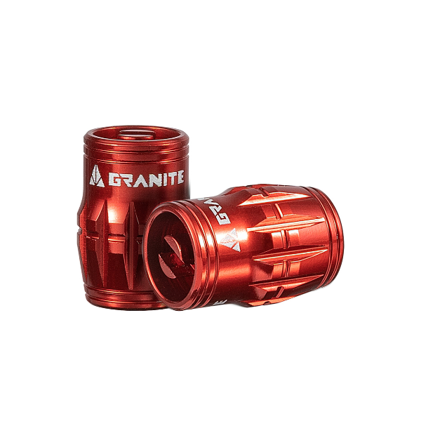 Granite schrader caps red