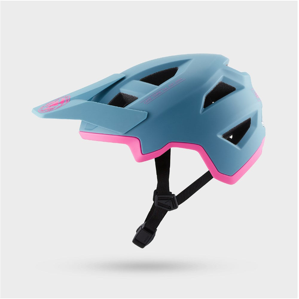 Image of the left side from Leatt AllMtn 2.0 helmet in Retro Blue 