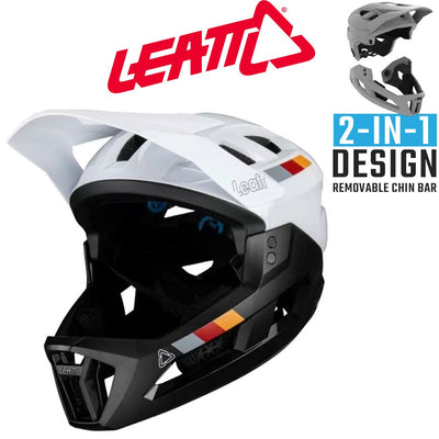 Leatt Enduro 2.0 Convertible Helmet (2-in-1)– White