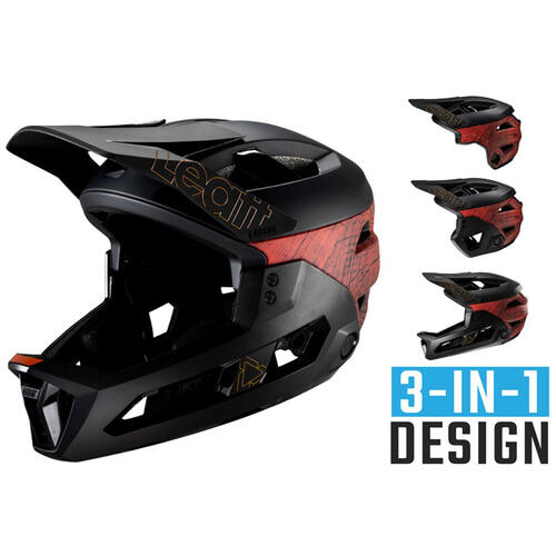 Leatt MTB Enduro 3.0 Rust Convertible 3 in 1 Helmet convertible options