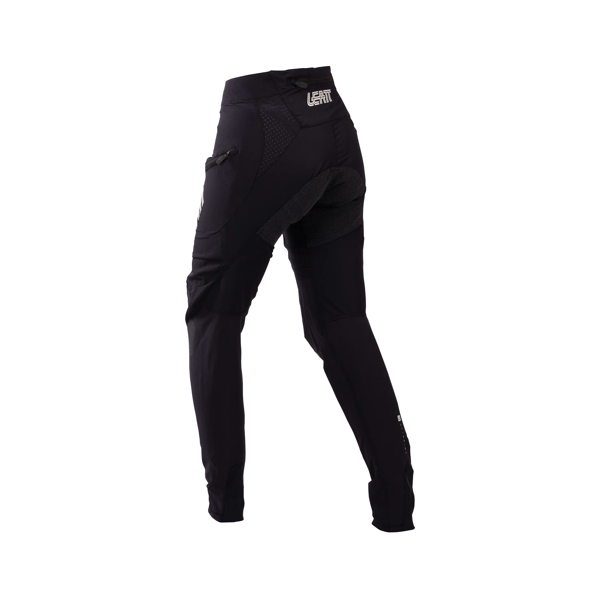 Black Leatt MTB Gravity 3.0 Women pants with a brand logo on a white background