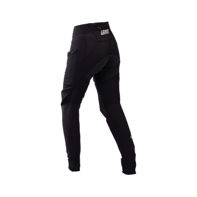 Black Leatt MTB Gravity 3.0 Women pants with a brand logo on a white background