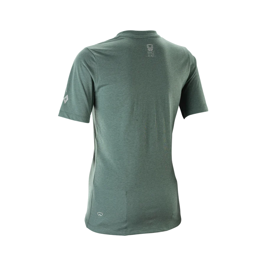 Leatt MTB Gravity 3.0 Womens Jersey – Mint Green Material Back of Jersey