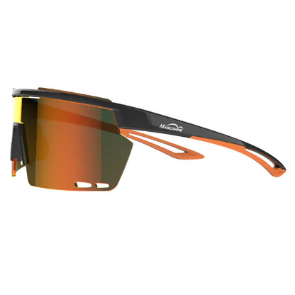 Magic Shine Rouleur Classic Eyewear - Black / Orange Frame - Red Mirror Lense