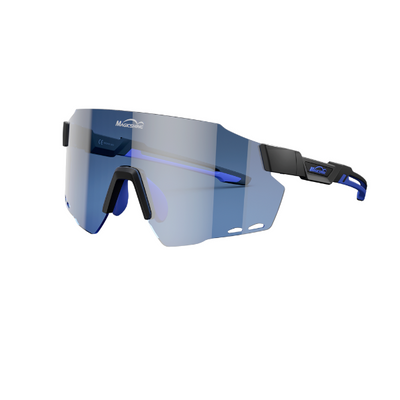 Magic Shine Windbreaker Eyewear - Classic - Matte Black / Blue Mirror Lens