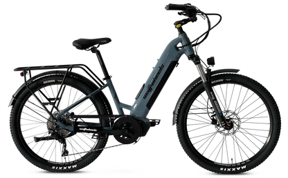 Misty Blue electric bicycle, Wattwheels Bighorn LS V4 E-Bike, on a white background