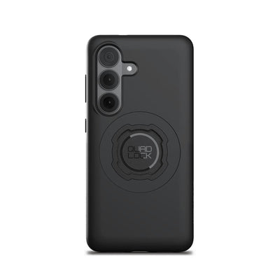 Black phone case with a brand logo on a white background
