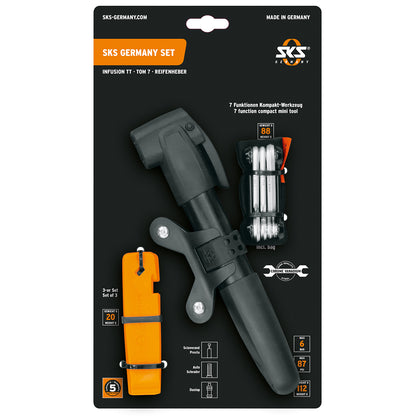 SKS Combo Set - Hand pump / Multitool / Tyre levers