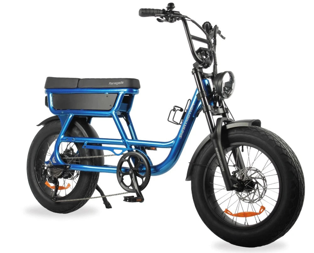 Blue Smartmotion Renegade E-Bike on a white background