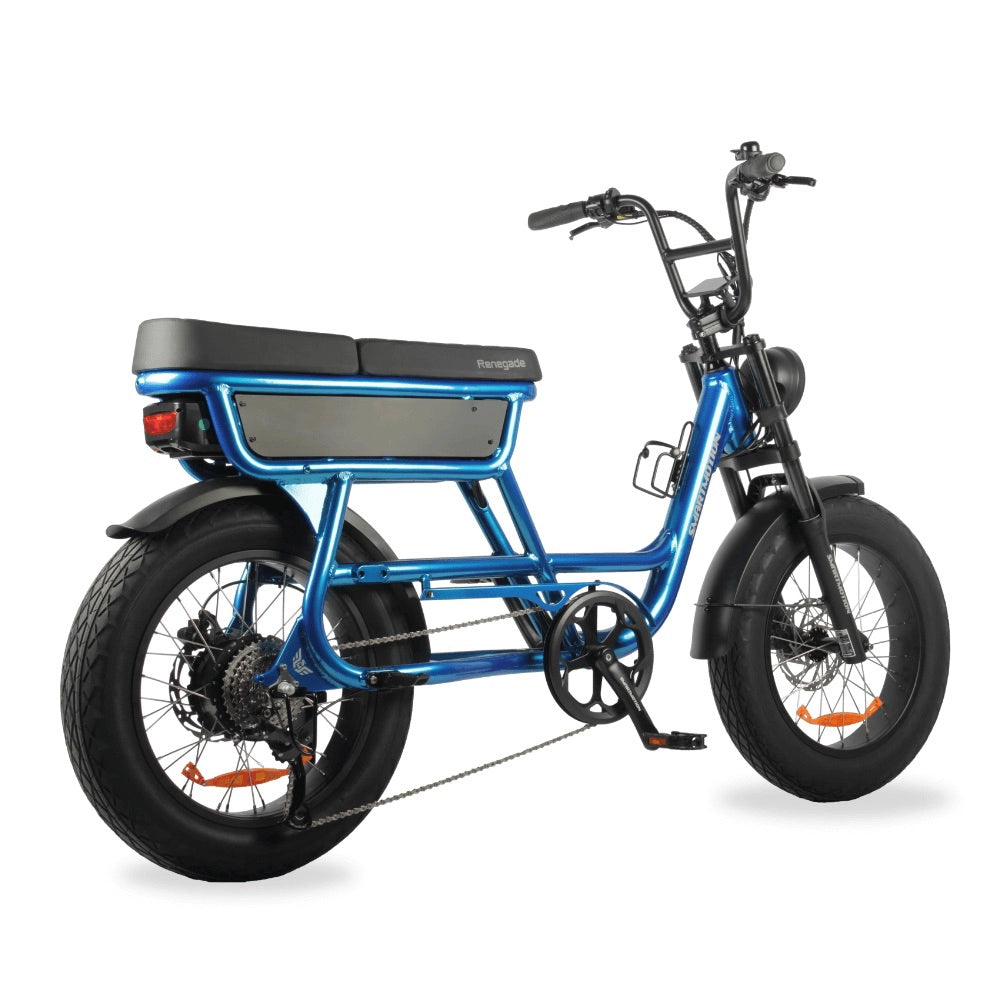 Blue electric bike on a white background
