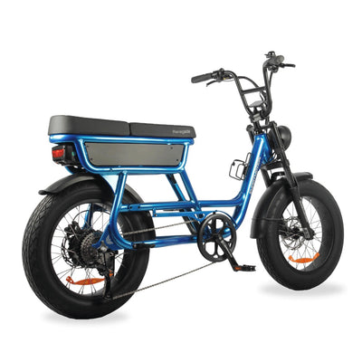 Blue electric bike on a white background