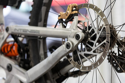 TRP RS05E 2.3mm Thick Race Brake Rotors on bike
