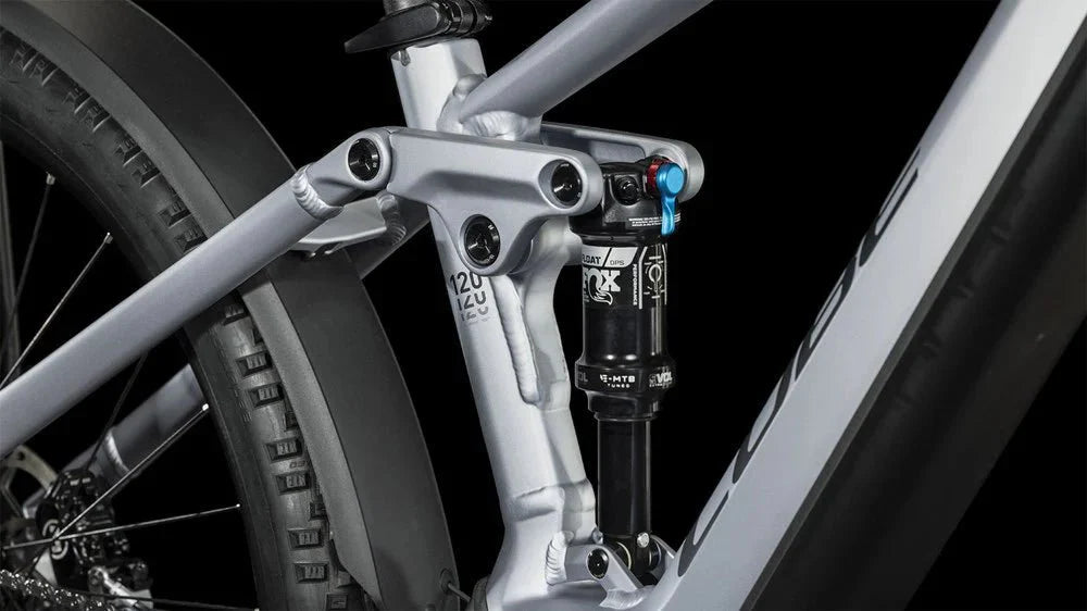 Cube Stereo Hybrid 120 Race 625 Allroad Polarsilver 'n Black – 625Wh E-Mountain Bike - Shock