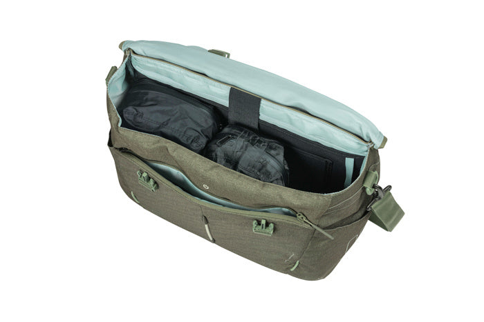 Basil B-Safe Commuter Office Bag With LED - Graphite Black Olive Green