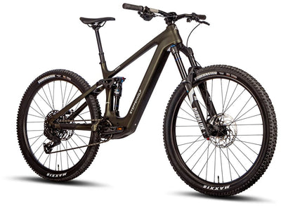 Steppenwolf Tundra 9 in green Mountain bike with a dark frame and black tyres on a white background